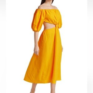 Farm rio cut out yellow midi dress.